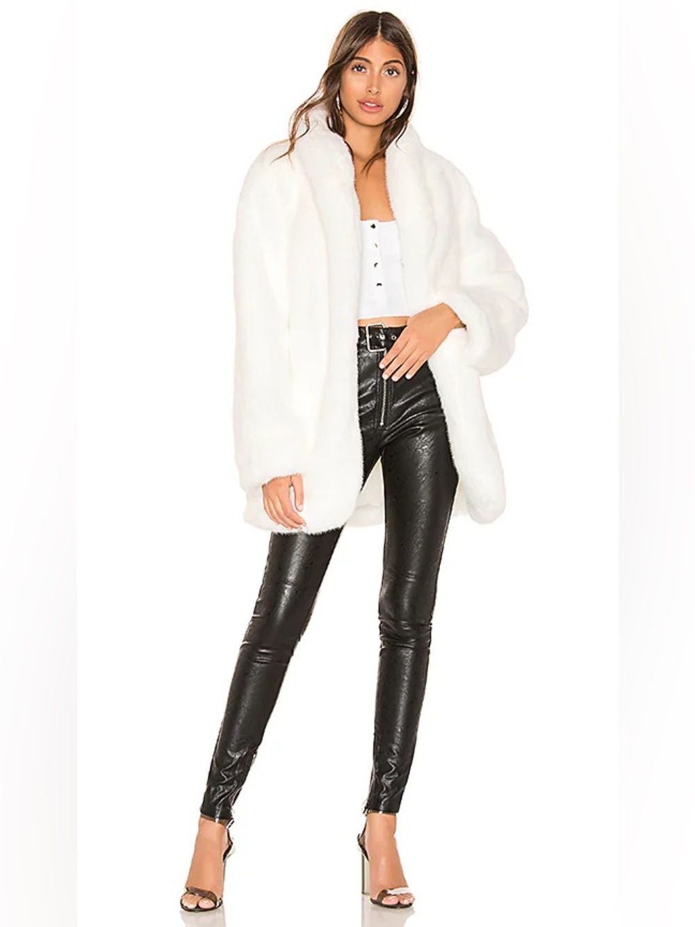 I.AM.GIA Revolve Nya Faux White Fur Jacket Size M/L